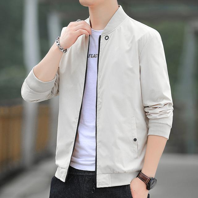 Autumn Bomber Baseball Jacket Men Fashion Slim Fit Coat Streetwear Solid Color Male Outwear Zipper Casual Jackets Tops