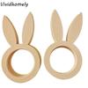 Pcs/pack Fashion Restaurant Layout Crafts Smooth Rabbit Pattern Easter Napkin Rings Table Decor Napkin Buckle Easter Supplies
