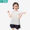 Girls' Ruffled Sleeve Heart Print Doll Shirt