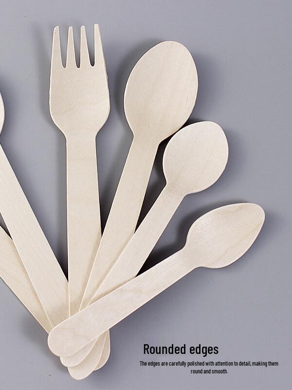 ZISIZ Wood-Look Disposable Paper Spoon