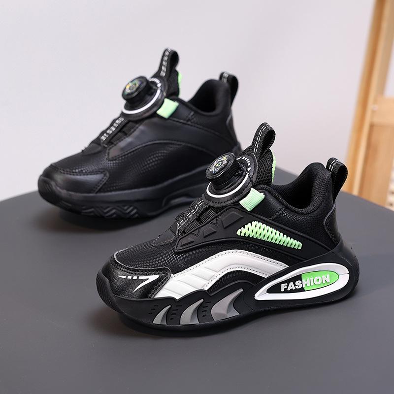 Boys' Fleece-Lined Waterproof Winter Sports Shoes - New 2025 Style, Lightweight, Non-Slip, Leather Running Shoes