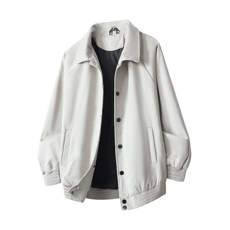 

Spring 2026 Men s Fashion: Hong Kong Style Suede Fleece Jacket – Trendy, Handsome, Versatile, and Simplistic Outerwear. XL світло-сірий колір
