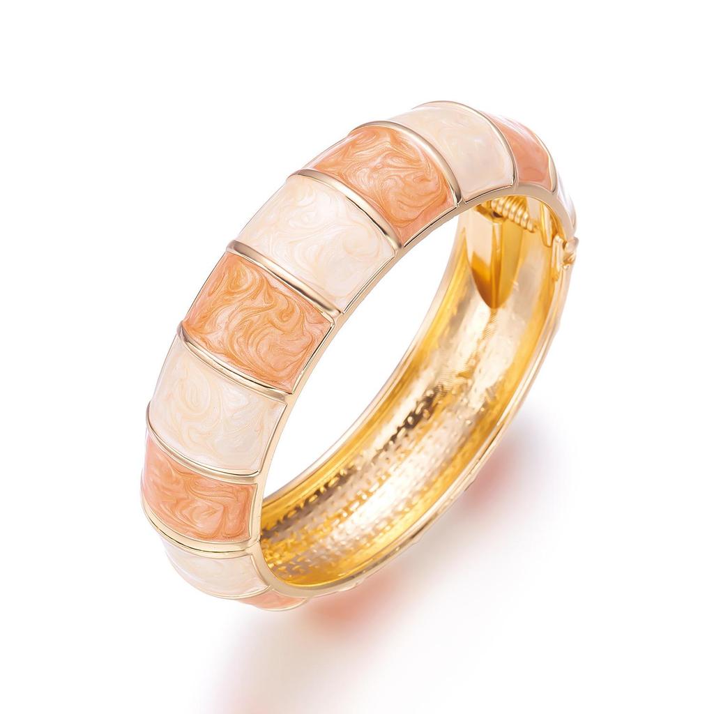 Vintage Geometric Gradient Drip Oil Wide Bangle Bracelet Accessories