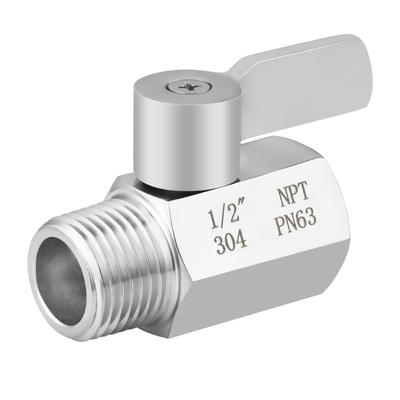 Uniwersalne Mini Zawory Kulowe NPT 1/2 Cal Stalowe Urządzenie do Kontroli Przepływu Oszczędzające Wodę Zawory Zamknięcia do Prysznica Bidetu Kuchni