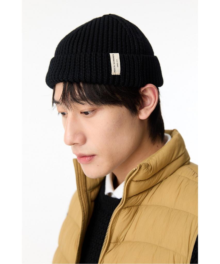 MAN ON THE BOON [Merz B. Schwanen] Wool Knit Beanie_Black 4714324103