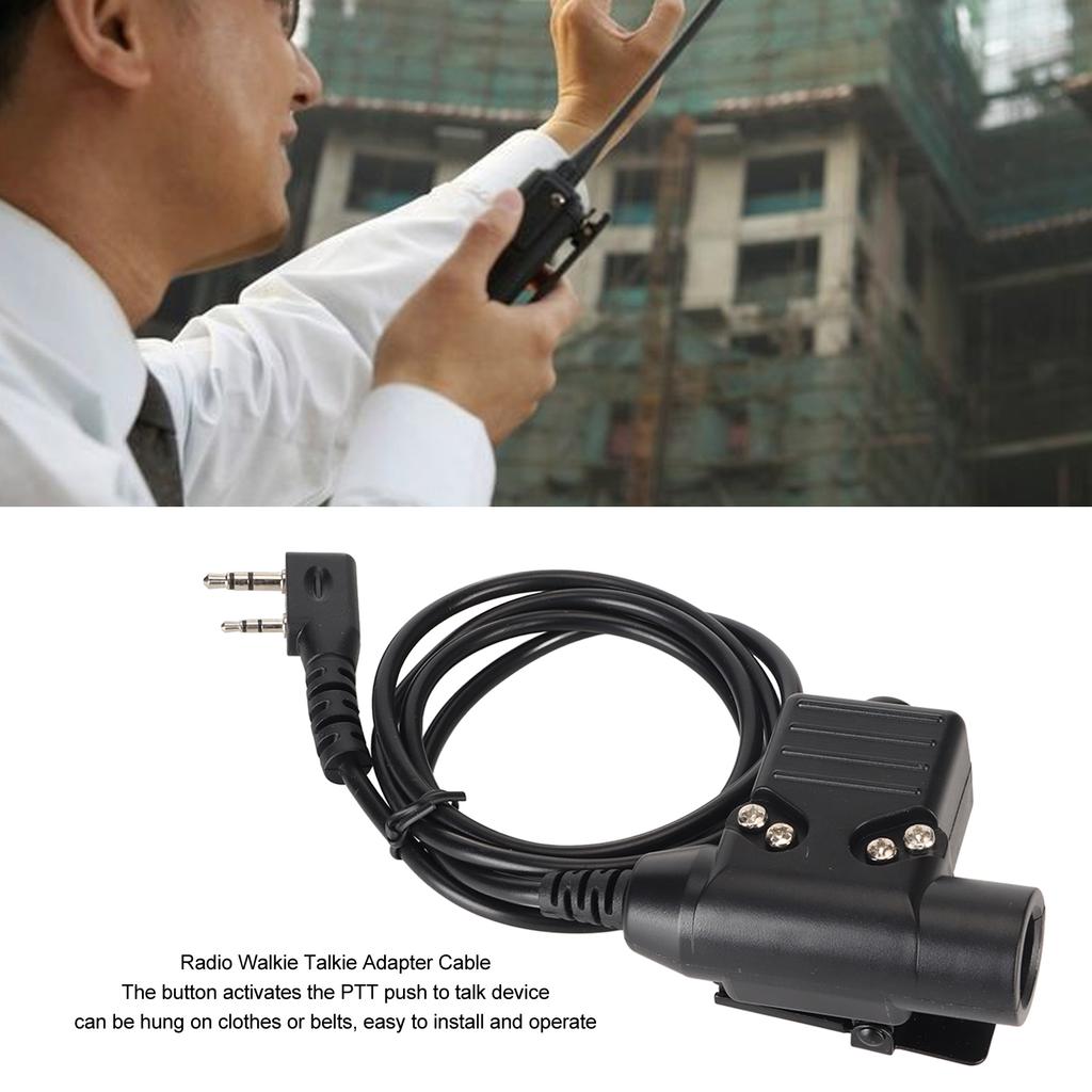 Radio Walkie Talkie Adapter Cable 90cm U94 PTT Push To Talk Headset Cable Plug Connector Cable for