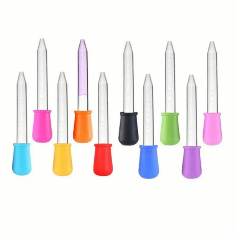 5/10Pcs 5Ml Small Silicone Plastic Pipette Dropper Feeding Medicine Liquid Eye Ear Pipette Dropper Lab Experiment Toys Gift