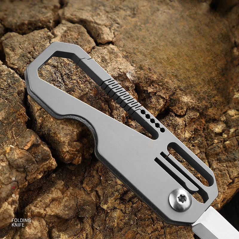 Titanium Knife Multifunctional Keychain Mini Edc Portable Unpacking Knife Sharp Portable Express Small Folding Knife.