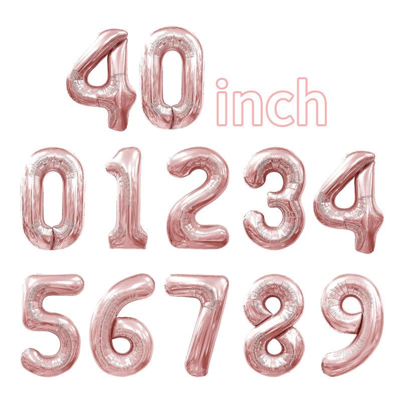 1PC New Sakura Pink Birthday Party Digital Theme Balloon Decor Children's Birthday with Beautiful Digital Handheld Balloon Gift