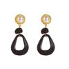 Cross Border Minority High Grade Irregular Geometric Resin Earrings Autumn Winter Simple Temperament Ear Jewelry For Women
