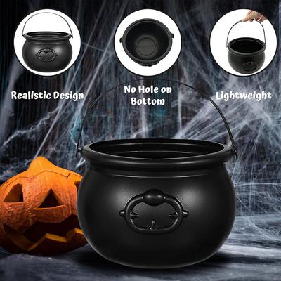 Plastic Witch Can Black Witch Candy Bucket Large Wizard Witch Cauldron Decoration