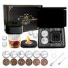 Electric Whiskey Smoker Kit Rechargeable Cocktail Smoking Machine Set with 6 Wood Chips &4 Whiskey Stones for Men