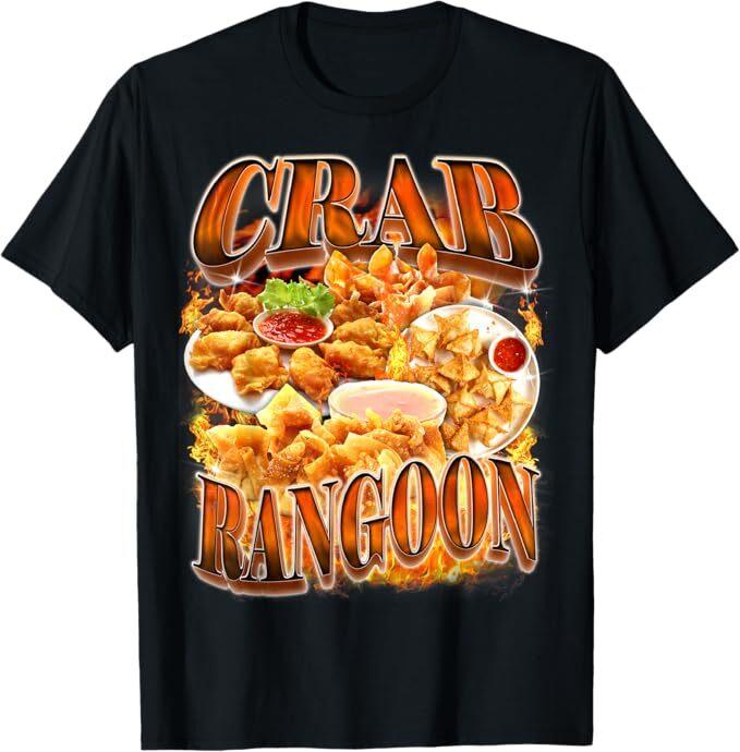 

Crab Rangoon Meme Bootleg Rap Style 90s Vintage Funny 1990s T-Shirt 2XL