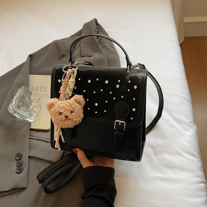 New backpack women's fashion casual portable student schoolbag trendy sweet oblique span bag shoulder bag