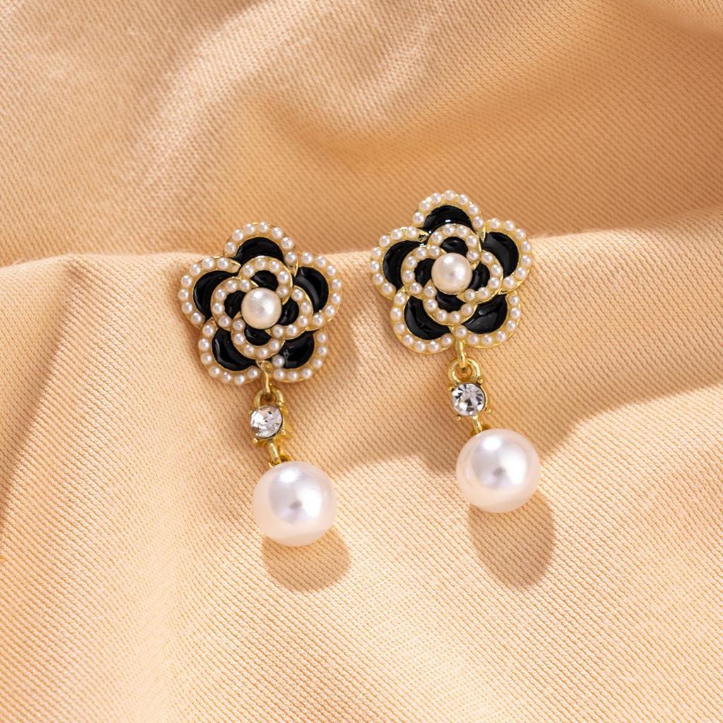 2PC Women's Fashion Design Sense Camellia Earrings Jewelry Accessories Suitable for Date, Party, Festival Gifts