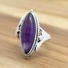 Amethyst 925 Sterling Silber Ring, Marquise Edelstein Handgefertigter Ringschmuck