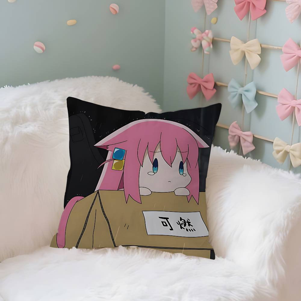 

GGuitar HHero GGoto IIchiri Case Plush Fabric Soft Pillowcase Double Sided Print Cushion Cover Household Gifts 40x40 cm