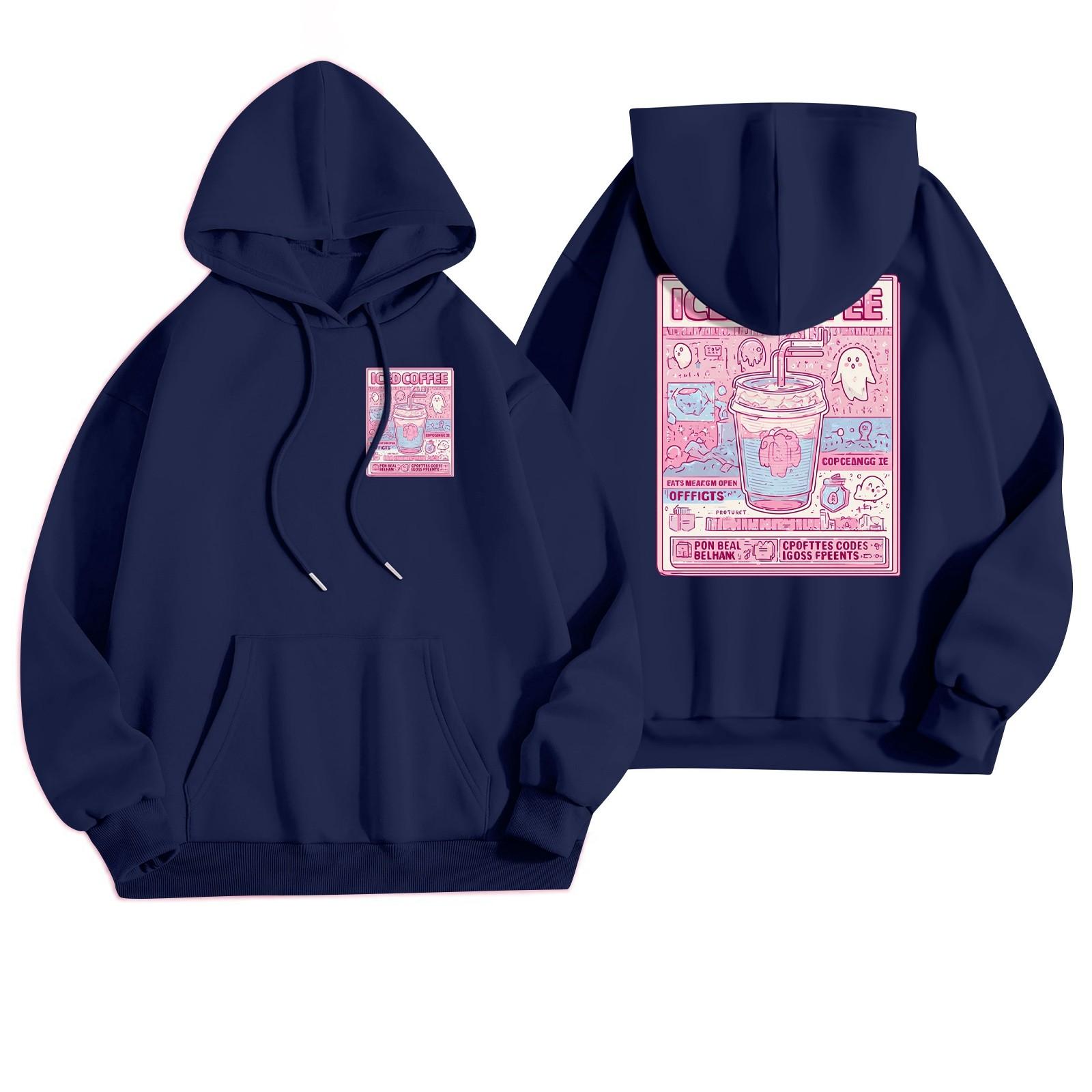 

Женская повседневная модная толстовка с капюшоном и карманами с принтом на Хэллоуин M