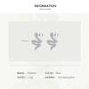 MODIAN 925 Sterling Silver Shining Cubic Zirconia Snake Stud Earrings For Women Animal Earrings Trendy Women Jewelry
