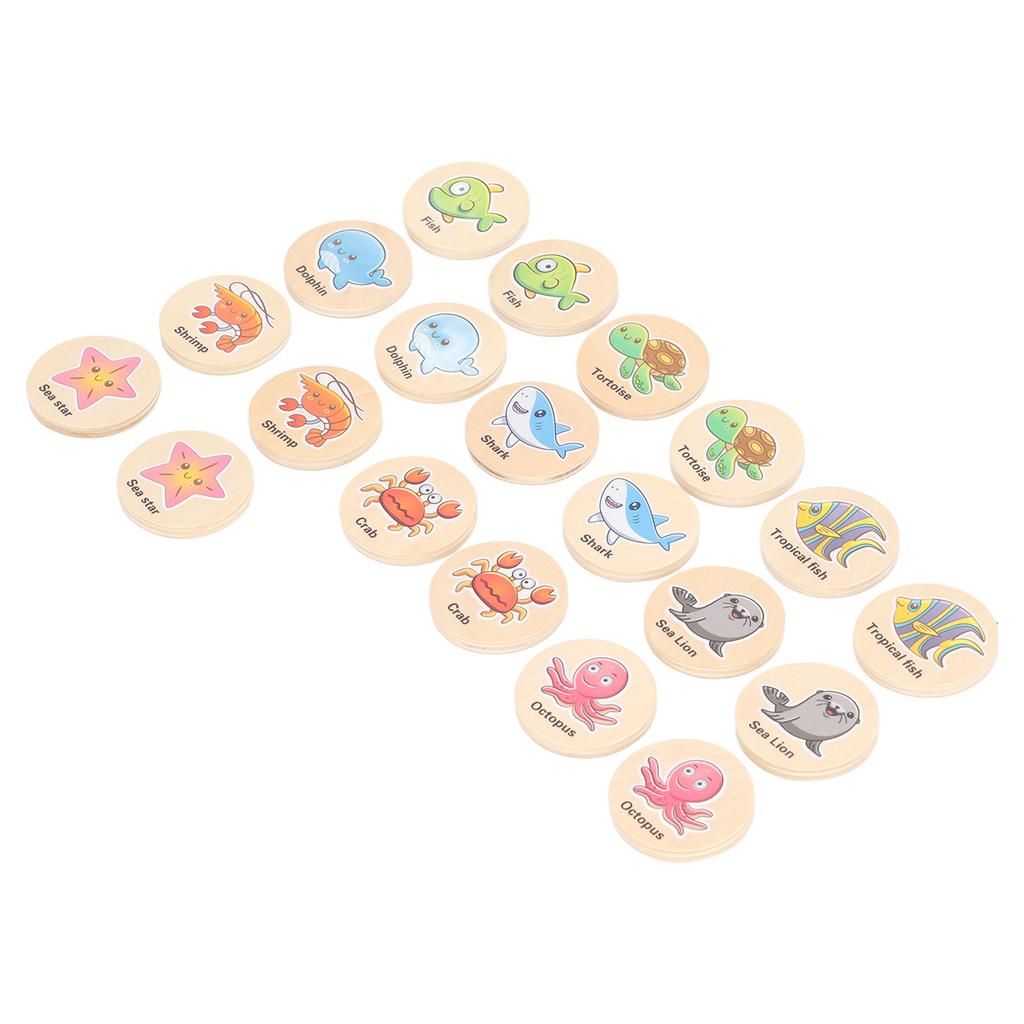 20 Stück Holz Memory Spiel Pädagogisches Frühes Lernen Entwicklung Gedächtnisspielzeug für Kinder Kleinkinder