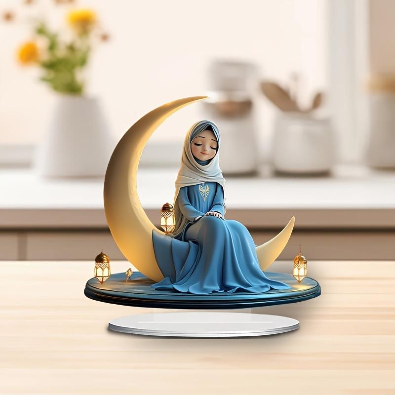 Nun and Moon Decorations - 2D Flat Acrylic Desktop Ornament, Wall Decor Art, Four Seasons Decoration, novelty home decor, Perfect Durable for Bedroom