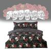 Halloween Totenkopf und Rose Wendbare Bettbezug-Set Mit Cartoon-Muster Für Schlafzimmer-Dekoration