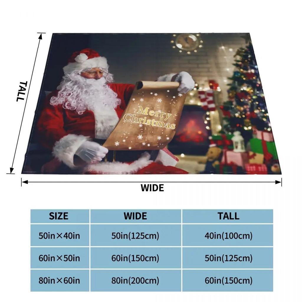 Vintergod julegave Natale Navidad Strikkede tepper Fleece nordisk julenisse nyttår Mykt plaggeteppe til sofaseng