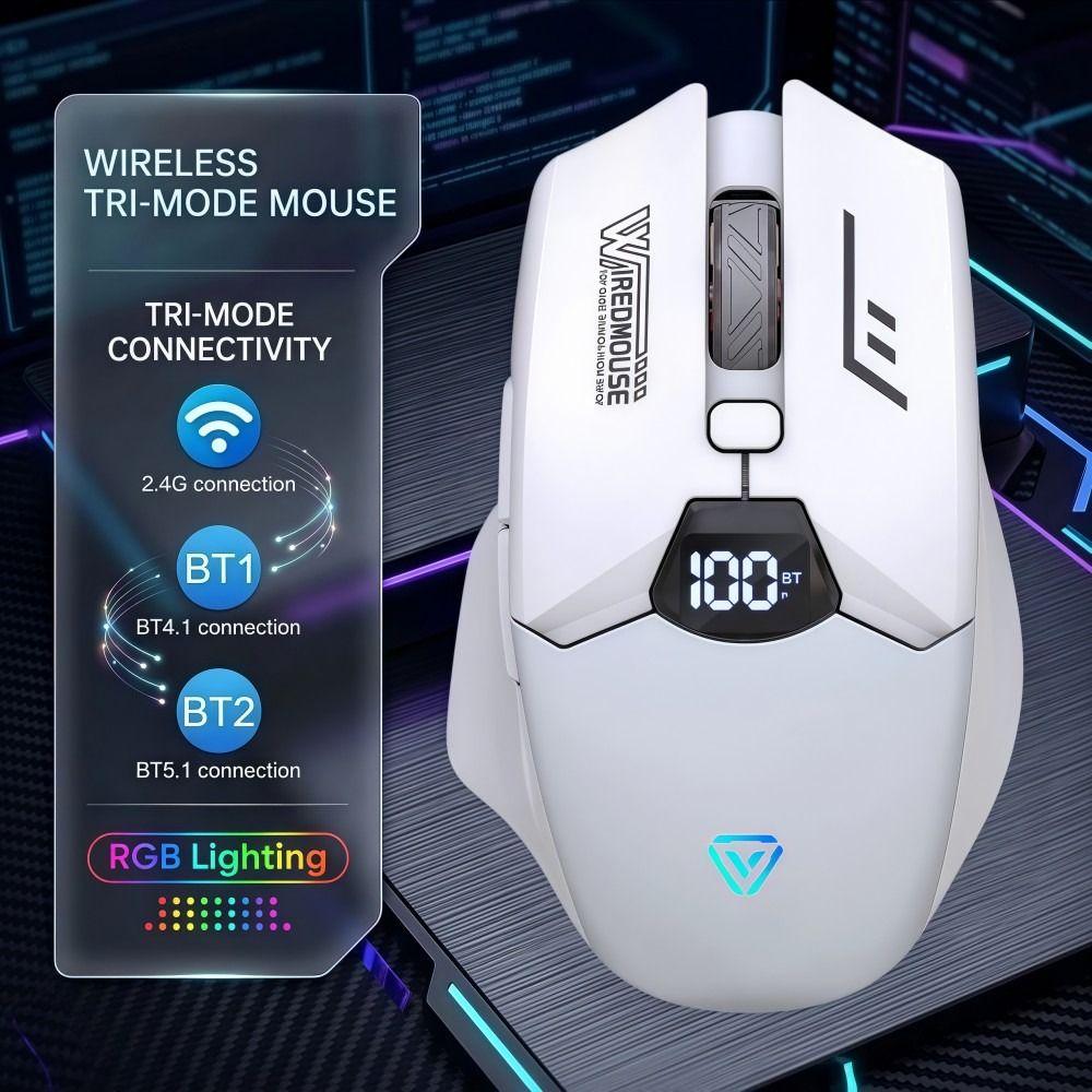 Smart LCD Display Bluetooth Mouse Dual-Mode Tablet Universal Mouse Wireless Mouse  Office Gaming