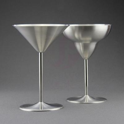 Stainless Steel Martini Glass Creative Cocktail Glass Triangular High-Stem Margarita Glass Metal Wine Glass