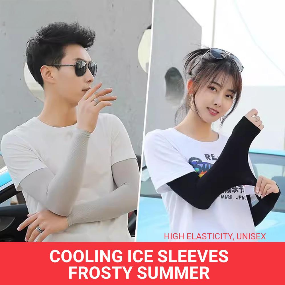 1Pair Summer Ice Silk Long Sleeve Sun Protection Athletic Gloves Driving Sleeves Fishnet Sun Protection UV Elastic Arm Protection