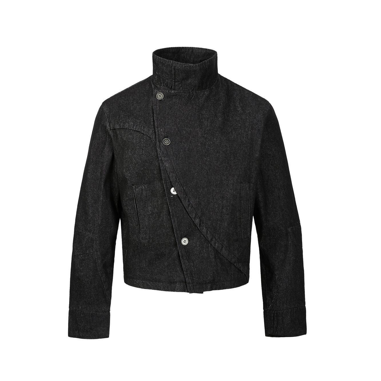 

Джинсова куртка EME з коміром-стійкою дугоподібної форми, на ґудзиках, з нерегулярним зовнішнім одягом у стилі кендо Extra Large