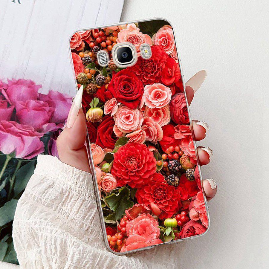 For Samsung J3 J5 J7 2016 Phone Case Back Cover Cute flower Painted TPU Cases For Samsung GalaxyJ5 2016 J510F Soft Fundas