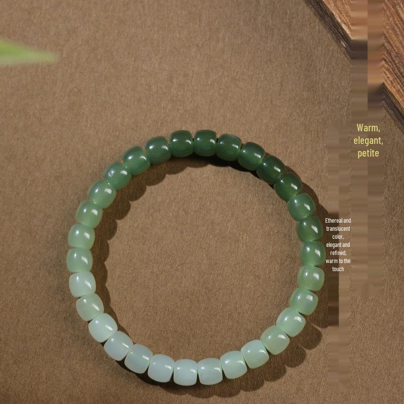 

Браслет из нефрита Хэтянь с градиентными бусинами - подарок в ретро национальном стиле для нее