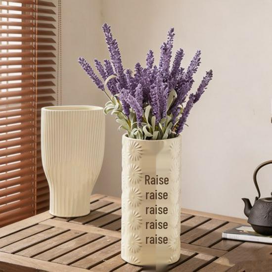 Nordic Ceramic Flower Vase - Creative Dried & Artificial Flower Holder for Living Room & TV Cabinet Decor.