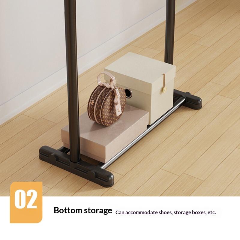 Bedroom Clothes Drying Rack Household Living Room Clothes Storage Rack Wear-Resistant Single Bar Clothes Rack