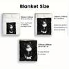 Custom Black White Cat Blanket Cute Kitten Portrait Personalized Name Fleece Throw All Season Soft Warm Bedding Home Decor Gift