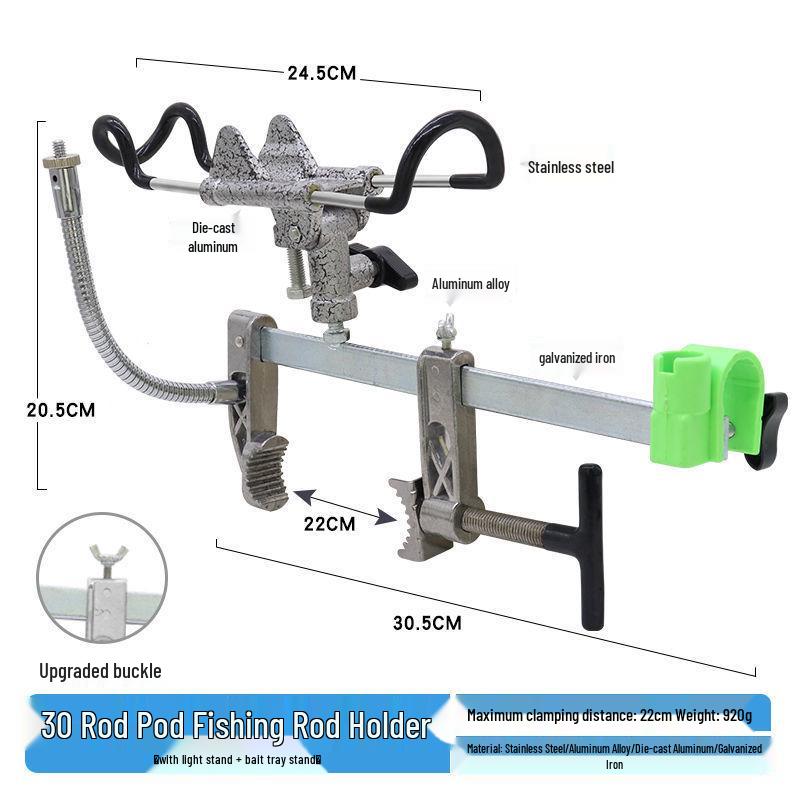 Multi-Functional Fishing Rod Holder for Ice, Boat, and Raft Fishing