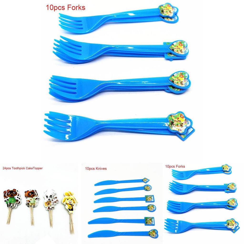 Urocze artykuły imprezowe Animal Crossing dla dzieci Wzbogać atmosferę urodzinową talerzami i obrusem