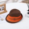 Classic Nostalgic Striped Straw Hat for Outdoor Travel Parent-child Fedoras Sun Shading and Sun Protection Denim Hat