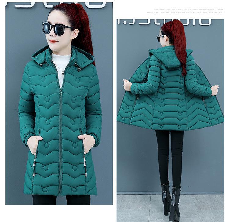 Parkas Frauen Mit Kapuze Winter Jacke Koreanische Dicke Unten Baumwolle Kleidung Mittleren Alters Weiblichen Mantel Mutter Warme Lange Outwear 6XL