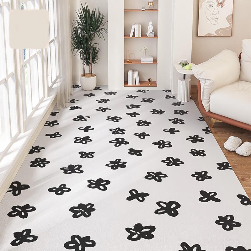 Carpet for Balcony Waterproof Floor Mat Large Pvc Leather Non-slip Foot Mats Green Pattern Classic Kitchen Home Decoration Rug