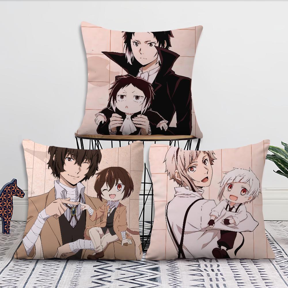 Adventure anime Bungo Stray Dogs cushion cover For Pillow Printing Sofa Decoration Home Car Room Coffee Office Nordic Simplicity