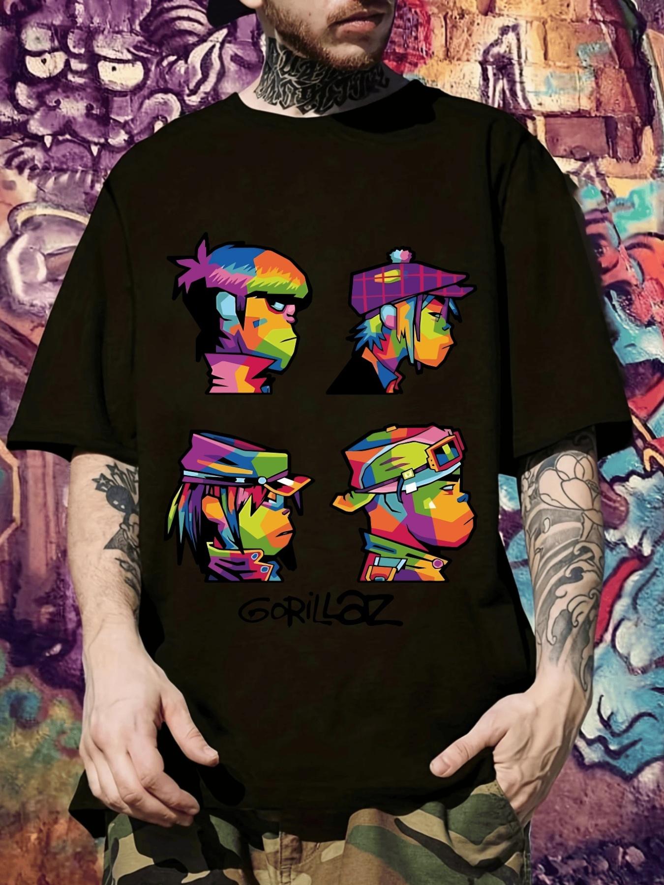 Gorillaz Graphic T-shirt - Vibrant Graffiti Style Print XXXL