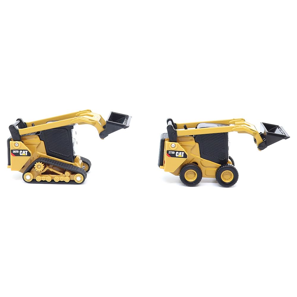 DIECAST MASTERS Smykem řízený nakladač Caterpillar CAT 272D2 Kompaktní pásový nakladač CAT 297D2, sada 2 kusů Dokončený produkt DM84647CS 1/64 &