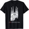 Sagrada Familia Vintage Skyline Spain Fan I Love Barcelona T-Shirt