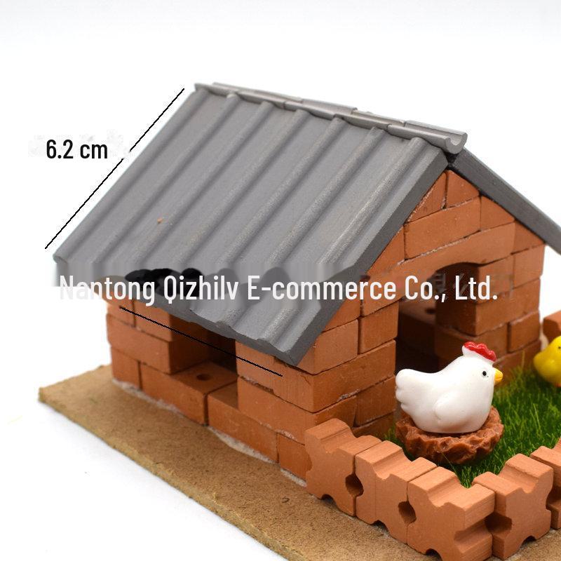 1:Kit de bricolaj cu 16 case de cărămidă în miniatură pentru copii