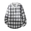 Plaid Contrasting Wool Sweatshirt V-neck Loose Long-sleeved Versatile Sweatshirt