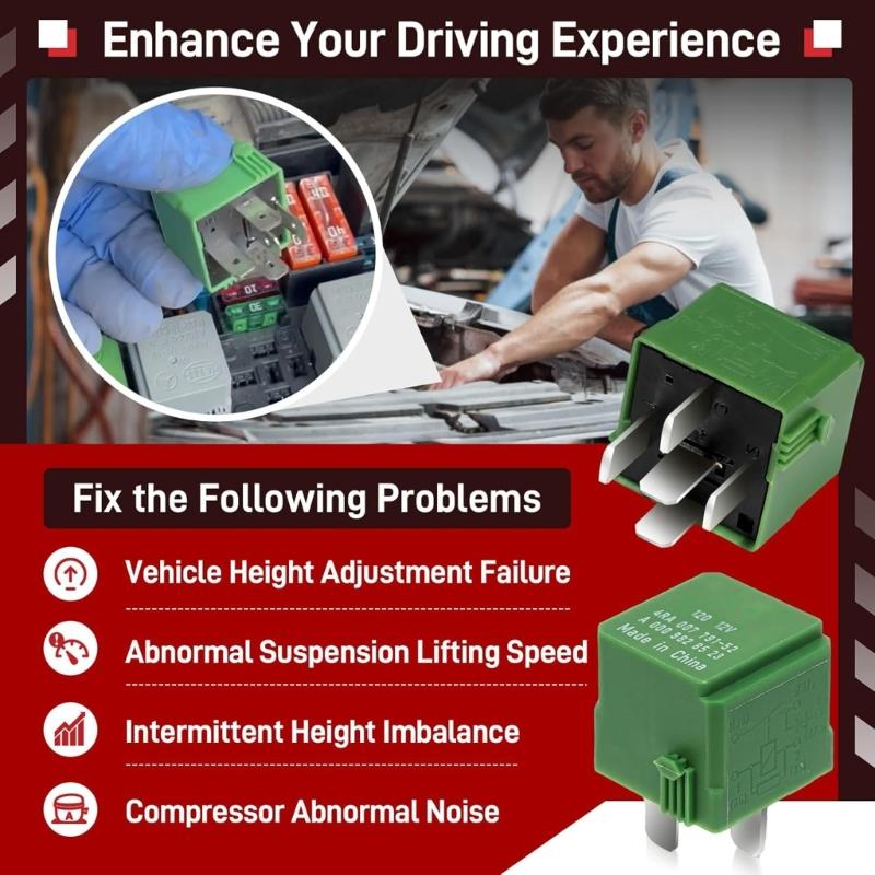 Quick Install Car Relays Replacement 0009828523 ABS Metal Construction Relays Upgrades for C300 E350 GL450 S600L Vehicles