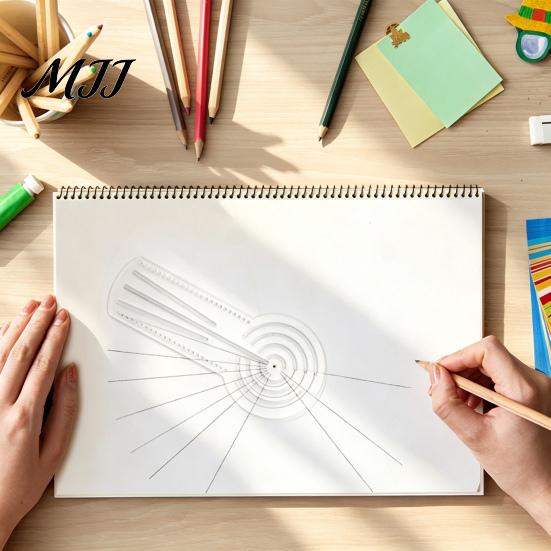 Punktkunst Malwerkzeug Mandalas Lineal mit Löchern, Kreiszeichner, Zirkel Transparente Acryl-Schablone Winkelmesser Gerade Punktierer für Geometrische Muster