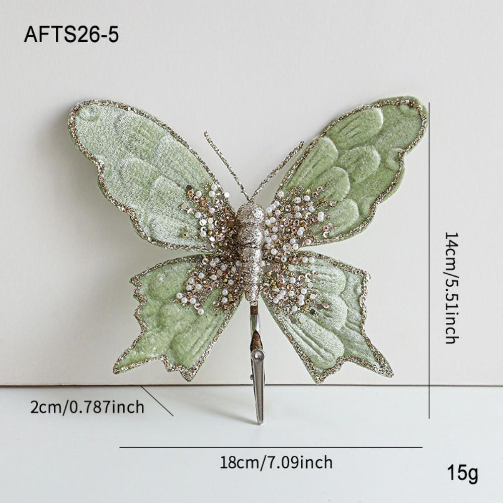 Sequins Artificial Butterfly Clip Simulated Christmas Tree Decoration  Home Party